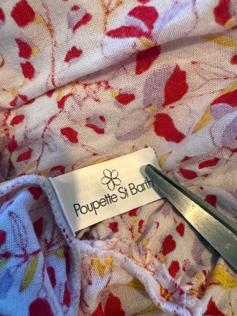 POUPETTE ST BARTH Dress Sz L Mini V Clara Dress Floral Purple Mini Jonquille - Picture 12 of 15
